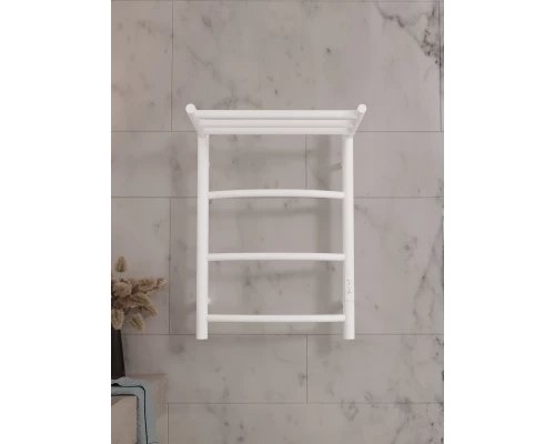 Полотенцесушитель электрический APEXTERMO Корона CR01164WM 600x400 с полкой, белый матовый