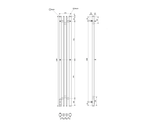 Полотенцесушитель электрический APEXTERMO Дельта DL10122WM 1200x140 с крючками, белый матовый