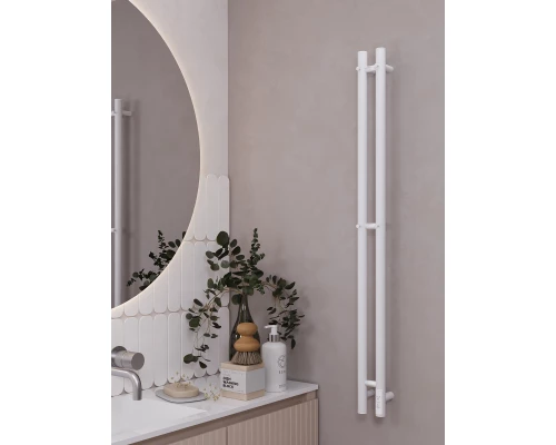 Полотенцесушитель электрический APEXTERMO Луна LN10111WM 1100x80 с крючками, белый матовый