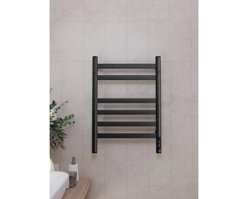 Полотенцесушитель электрический APEXTERMO Сфера SF10164BM 600x400 с крючками, черный матовый