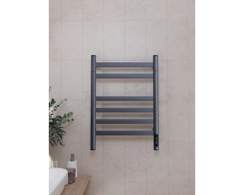 Полотенцесушитель электрический APEXTERMO Сфера SF10164GF 600x400 с крючками, графит металлик