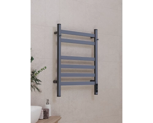 Полотенцесушитель электрический APEXTERMO Сфера SF10164GF 600x400 с крючками, графит металлик