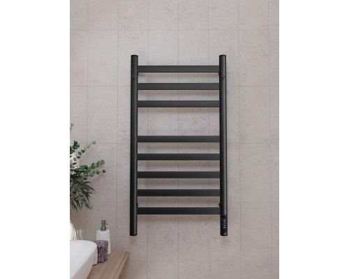 Полотенцесушитель электрический APEXTERMO Сфера SF10184BM 800x400 с крючками, черный матовый