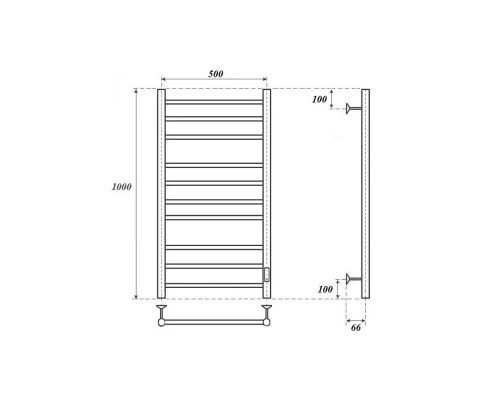 Полотенцесушитель электрический APEXTERMO Стелла ST00105WM 1000x500, белый матовый