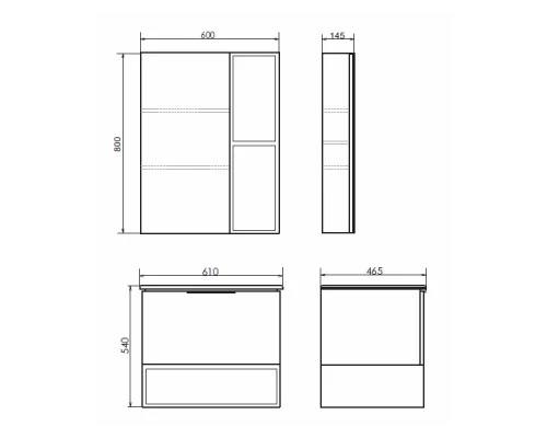 COMFORTY. Зеркало-шкаф "Франкфурт-60" дуб шоколадно-коричневый