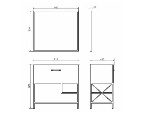 Тумба-умывальник Comforty Бредфорд 90 дуб темный с раковиной Comforty 90E
