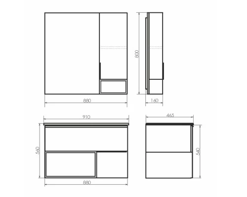 COMFORTY. Зеркало-шкаф "Франкфурт-90" дуб шоколадно-коричневый