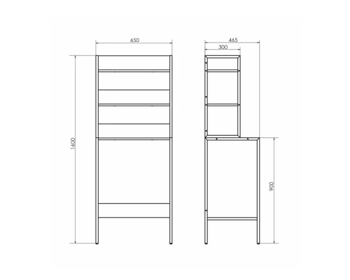 Стеллаж для стиральной машины Comforty бетон светлый