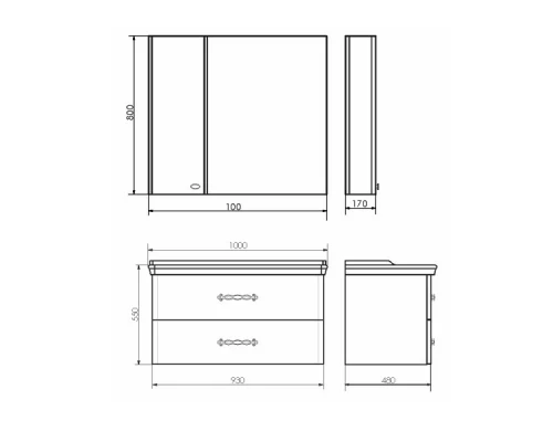 COMFORTY. Зеркало-шкаф "Неаполь-100" белый глянец