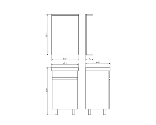 COMFORTY. Зеркало "К-50" белый глянец