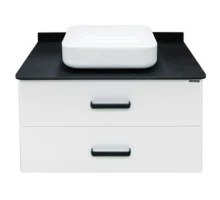 COMFORTY. Тумба-умывальник "Амстердам-95" белая с черной матовой столешницей с раковиной COMFORTY T-Y9378