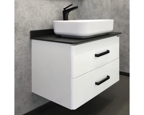 Тумба-умывальник Comforty Амстердам-75 белая с черной матовой столешницей раковина Comforty T-Y9378