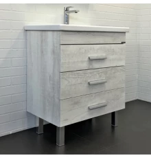 Тумба-умывальник Comforty Никосия-70Н дуб белый с раковиной COMO 70