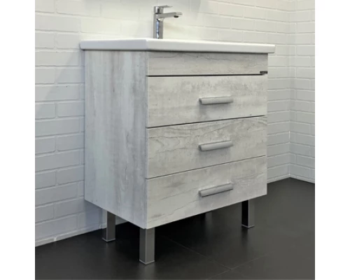 Тумба-умывальник Comforty Никосия-70Н дуб белый с раковиной COMO 70