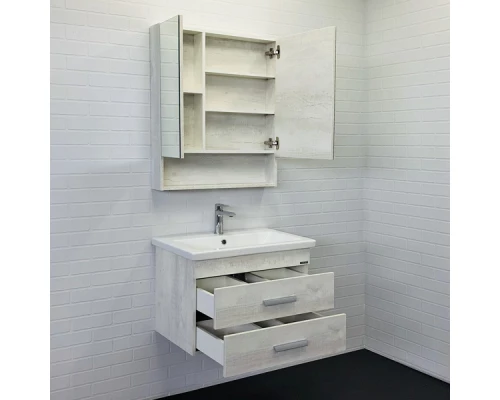 COMFORTY. Зеркало-шкаф "Никосия-70" дуб белый