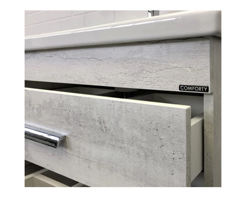 Тумба-умывальник Comforty Никосия-70Н дуб белый с раковиной COMO 70