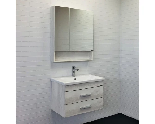 COMFORTY. Зеркало-шкаф "Никосия-70" дуб белый