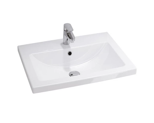 Тумба-умывальник Comforty Никосия-70Н дуб белый с раковиной COMO 70