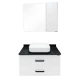 COMFORTY. Тумба-умывальник "Амстердам-95" белая с черной матовой столешницей с раковиной COMFORTY T-Y9378