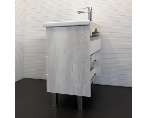 Тумба-умывальник Comforty Никосия-70Н дуб белый с раковиной COMO 70