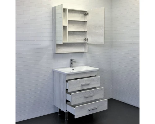 Тумба-умывальник Comforty Никосия-70Н дуб белый с раковиной COMO 70