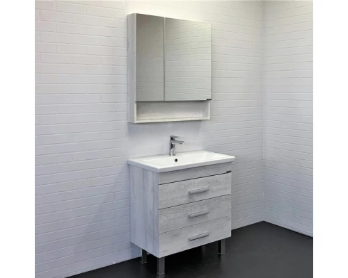 Тумба-умывальник Comforty Никосия-70Н дуб белый с раковиной COMO 70