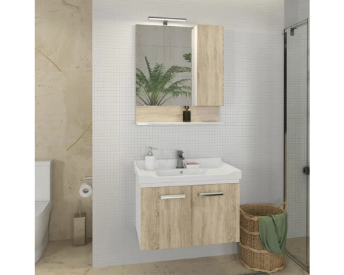 COMFORTY. Зеркало-шкаф "Рига-70" дуб сонома