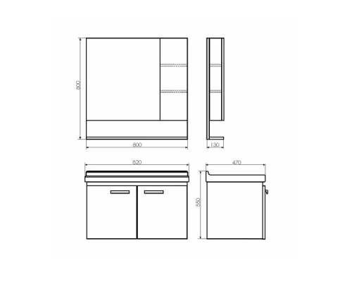 COMFORTY. Зеркало-шкаф "Рига-80" дуб сонома
