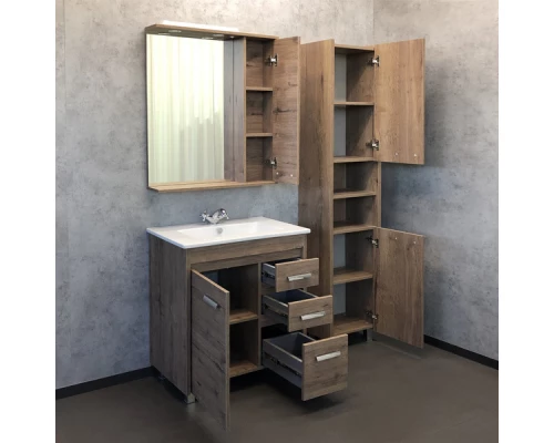 COMFORTY. Зеркало-шкаф "Марио-75" дуб темный