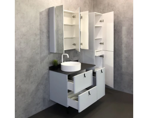 Зеркало-шкаф "Сорренто-90" светло-серый