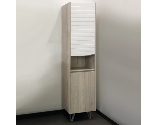 COMFORTY. Шкаф-колонна "Клеон-40" белый/дуб дымчатый