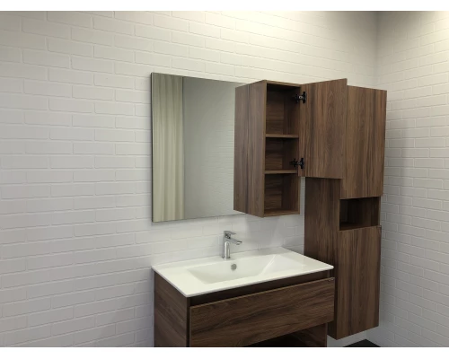 COMFORTY. Зеркало-шкаф "Бордо-90" дуб темно-коричневый