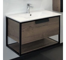 Тумба-умывальник Comforty Бонн-75 дуб темный с раковиной Comforty 75E