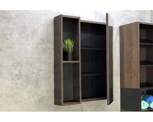 COMFORTY. Зеркало-шкаф "Франкфурт-60" дуб шоколадно-коричневый