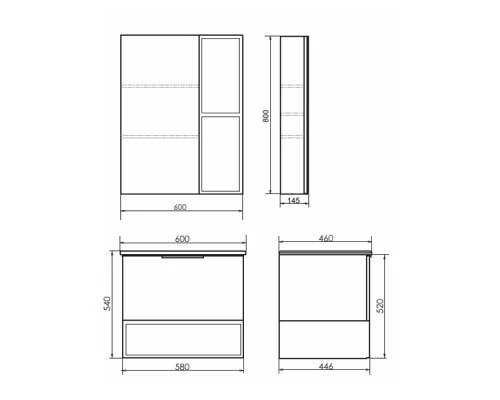 COMFORTY. Зеркало-шкаф "Франкфурт-60" бетон светлый