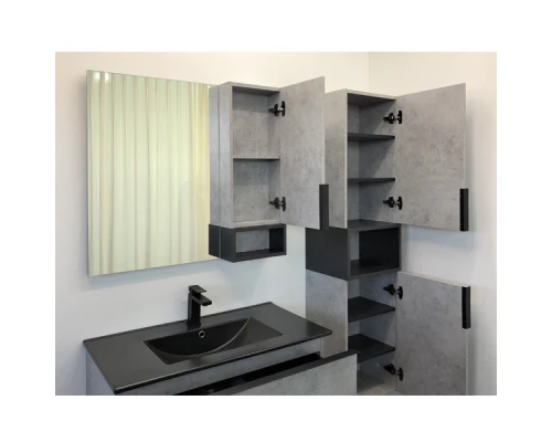 COMFORTY. Зеркало-шкаф "Франкфурт-90" бетон светлый