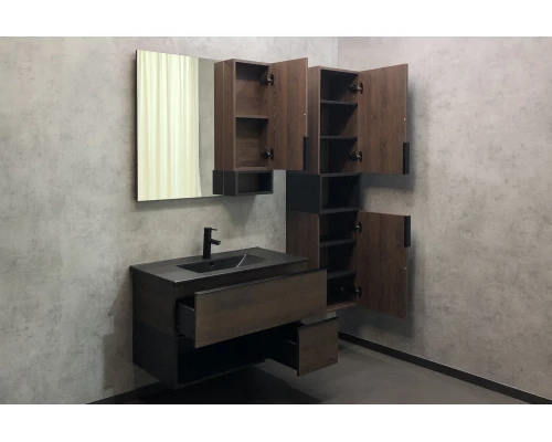 COMFORTY. Зеркало-шкаф "Франкфурт-90" дуб шоколадно-коричневый