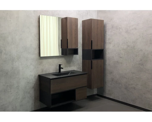 COMFORTY. Зеркало-шкаф "Франкфурт-90" дуб шоколадно-коричневый