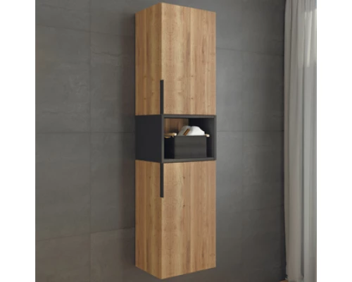 COMFORTY. Шкаф-колонна  "Штутгарт-40" дуб тёмно-коричневый