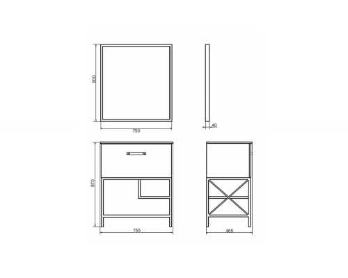 COMFORTY. Зеркало "Бредфорд-75" черный