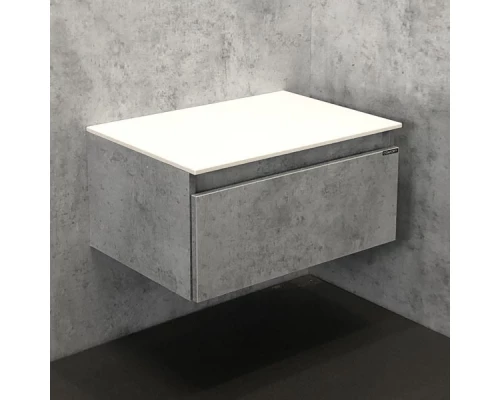 COMFORTY. Тумба подвесная "Осло-60" бетон светлый с белой столешницей