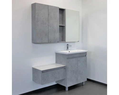 Тумба-умывальник напольная Comforty Осло-70НД бетон светлый с раковиной COMO 70