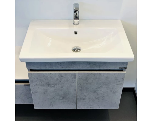 Тумба-умывальник подвесная Comforty Осло-70ПД бетон светлый с раковиной COMO 70