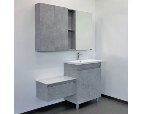 Зеркало-шкаф "Осло-70" бетон светлый