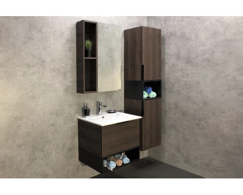 COMFORTY. Зеркало-шкаф "Франкфурт-60" дуб шоколадно-коричневый