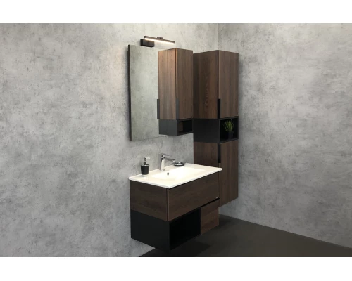 COMFORTY. Зеркало-шкаф "Франкфурт-75" дуб шоколадно-коричневый