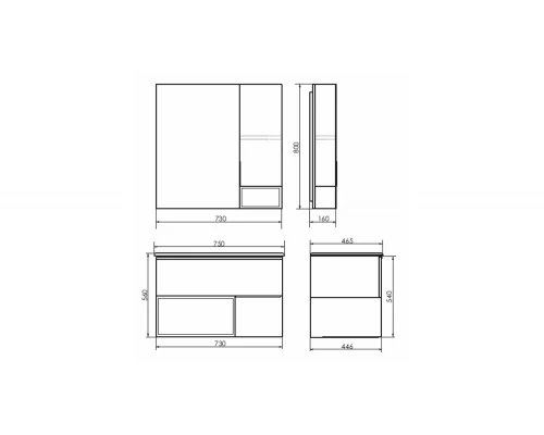 COMFORTY. Зеркало-шкаф "Франкфурт-75" дуб шоколадно-коричневый