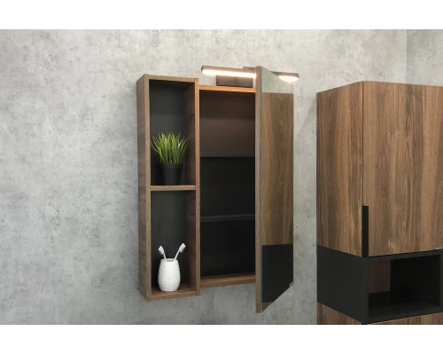 COMFORTY. Зеркало-шкаф "Штутгарт-60" дуб тёмно-коричневый