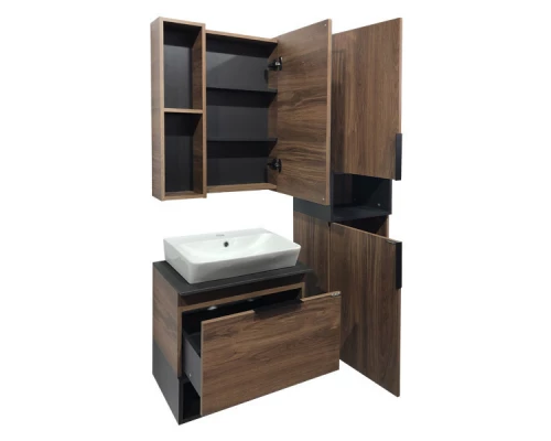 COMFORTY. Зеркало-шкаф "Штутгарт-60" дуб тёмно-коричневый