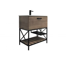 Тумба-умывальник Comforty Бредфорд-75 дуб темный с раковиной Comforty 75E